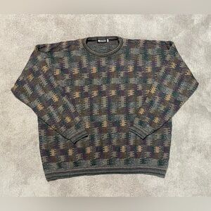 Vintage Megalos Sweater Men’s 3XL Knit Acrylic Made In USA Boxy Fit